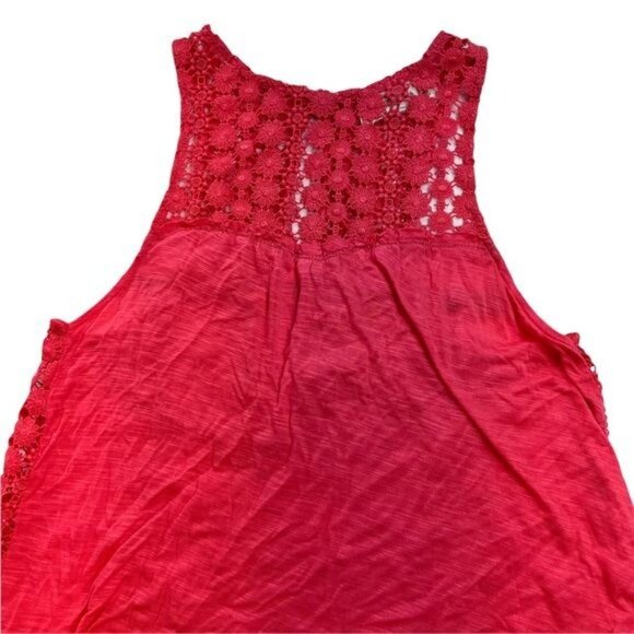 Abercrombie & Fitch Tank Top Womens S‎ Coral Lace Knit High Low Pullover Small - Picture 6 of 10